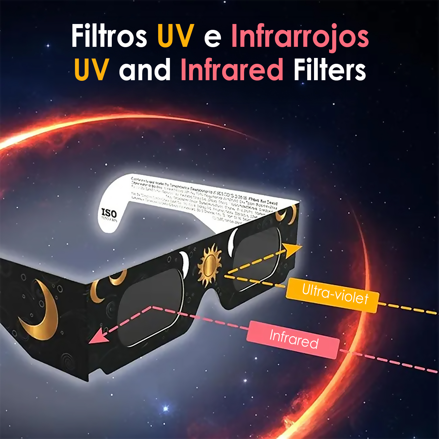 Gafas para ver el eclipse (Paquete de 50 unidades). Diseño eclipse - Imagen 3